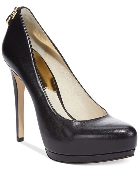 michael kors black leather pumps|michael kors boots high heel.